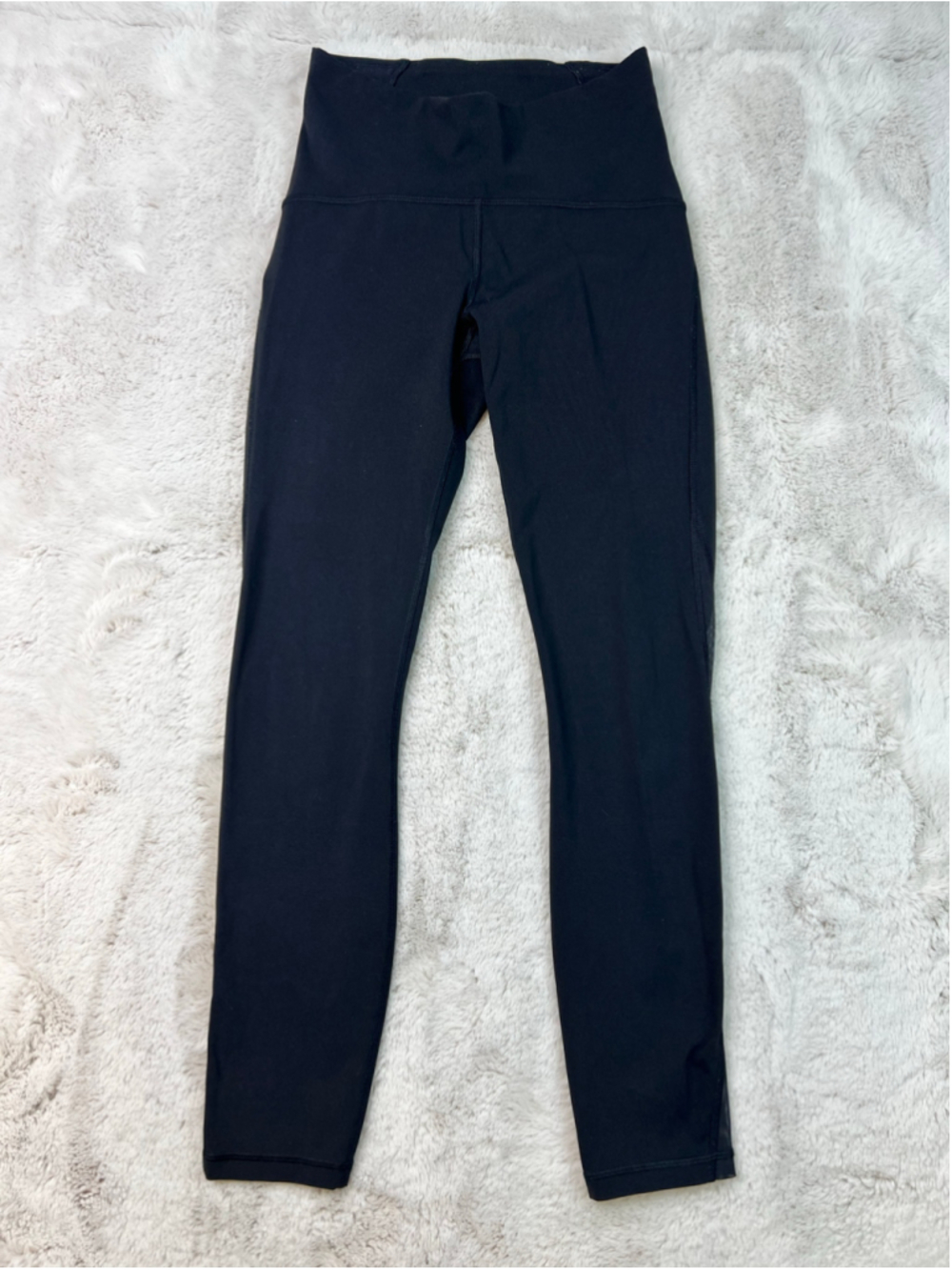 Lululemon Leggings Size 4 Black Mesh Sides High Rise Athletic Pants Stretch